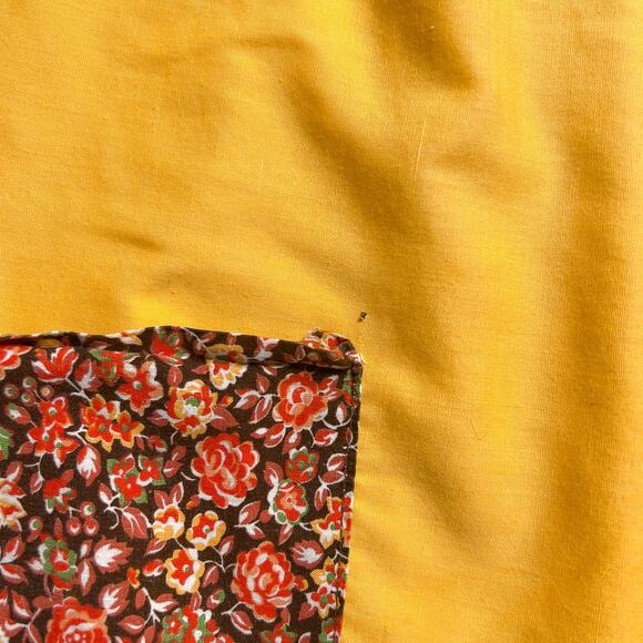 Vintage 60s Handmade Pinafore Apron Top Smock Tunic Floral Yellow Sleeveless - Picture 5 of 8